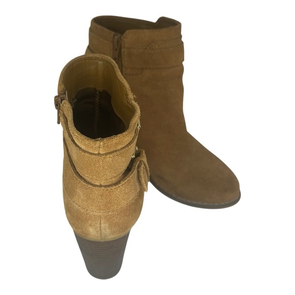 Guess Women's Brown Heeled Boots with Gold Accents - Picture 4 of 6